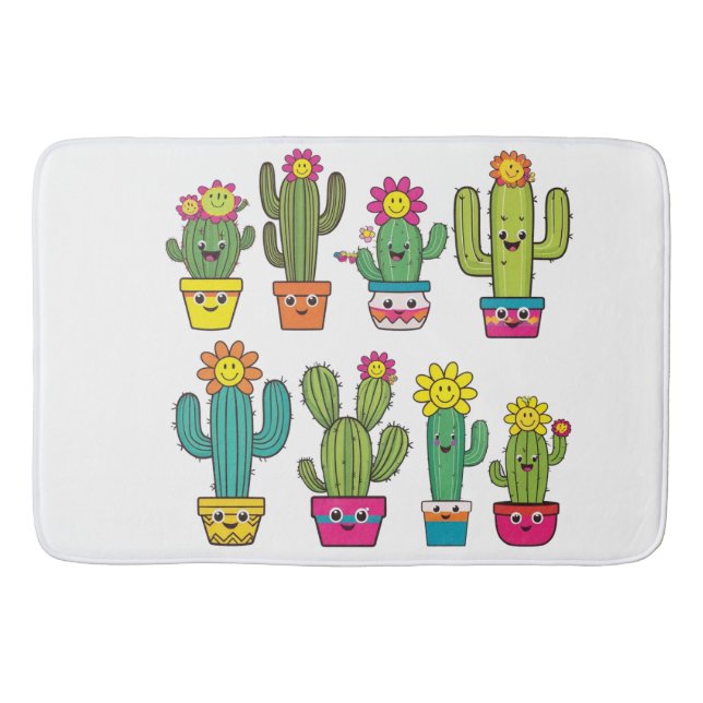 Cacti lovers cute ones bath mat (Front)