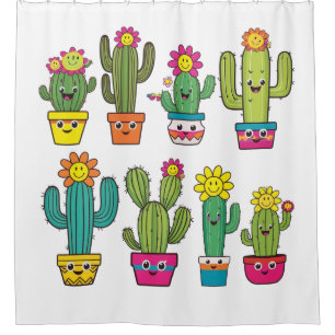 Cacti lovers cute ones shower curtain
