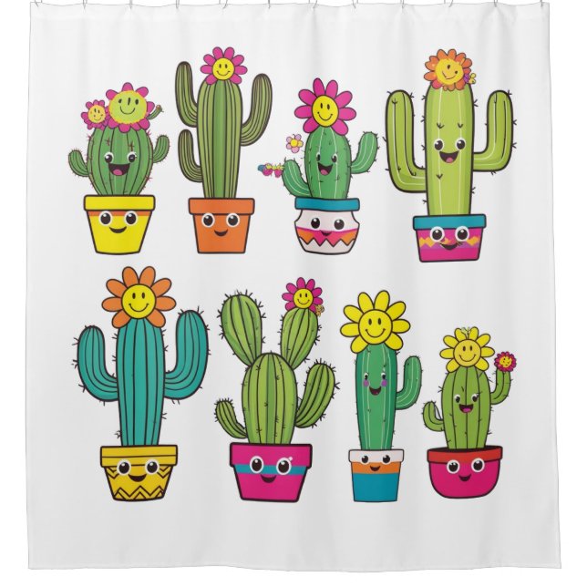 Cacti lovers cute ones shower curtain (Front)