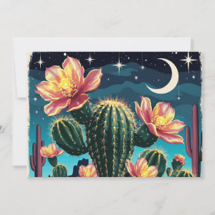 Cacti night time gift invitation