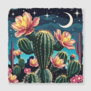 Cacti night time gift magnetic invitation