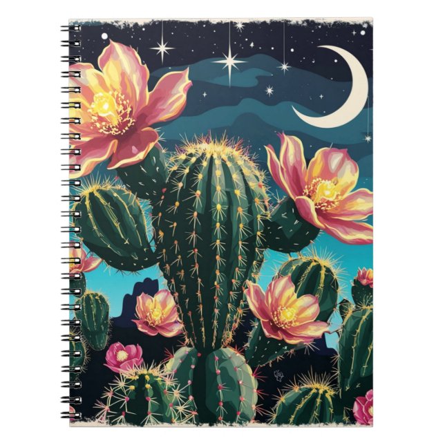 Cacti night time gift notebook (Front)