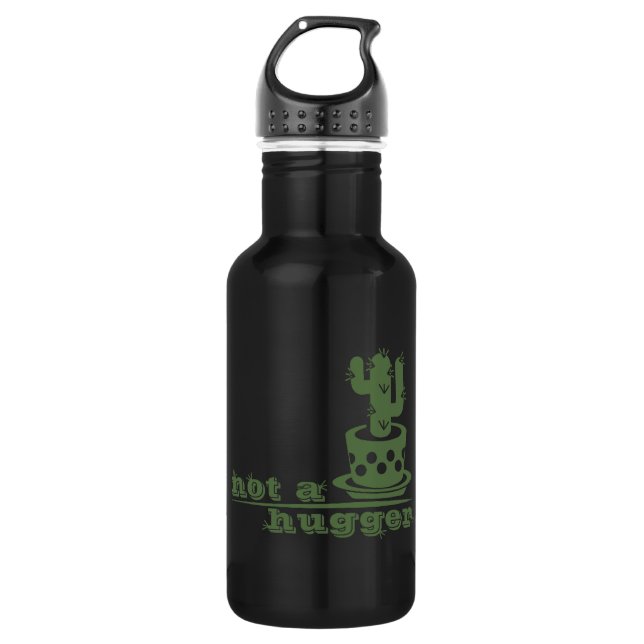 Cacti Not a hugger cactus funny saying 532 Ml Water Bottle (Front)
