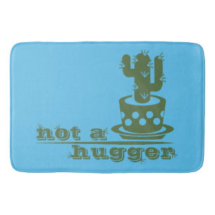 Cacti Not a hugger cactus funny saying Bath Mat
