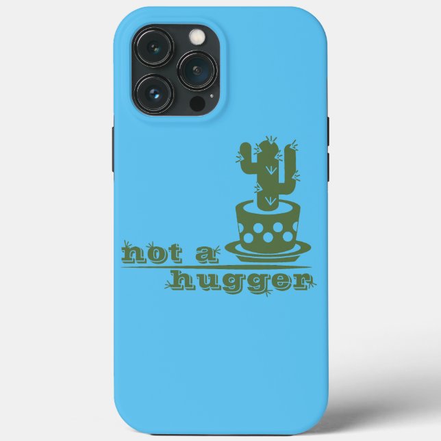 Cacti Not a hugger cactus funny saying Case-Mate iPhone Case (Back)