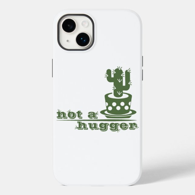 Cacti Not a hugger cactus funny saying Case-Mate iPhone Case (Back)