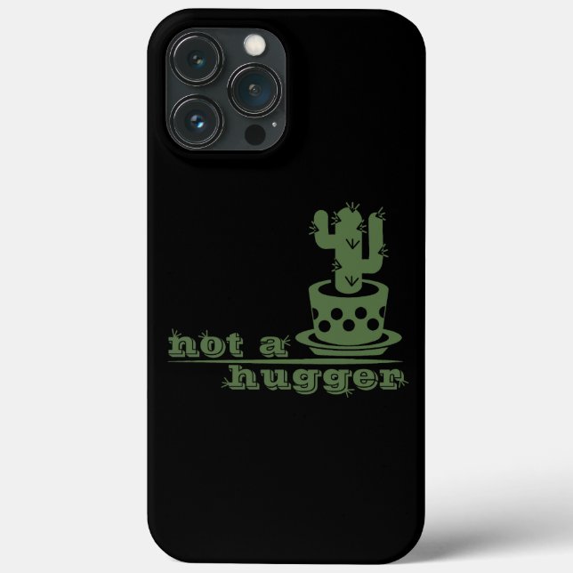 Cacti Not a hugger cactus funny saying Case-Mate iPhone Case (Back)