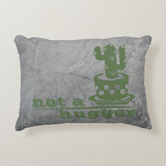 Cacti Not a hugger cactus funny saying Decorative Cushion (Front)