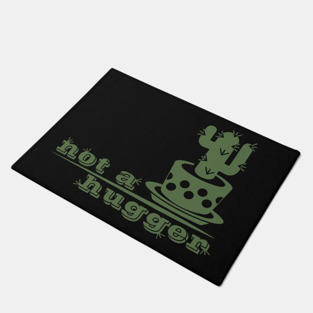 Cacti Not a hugger cactus funny saying Doormat (Angled)