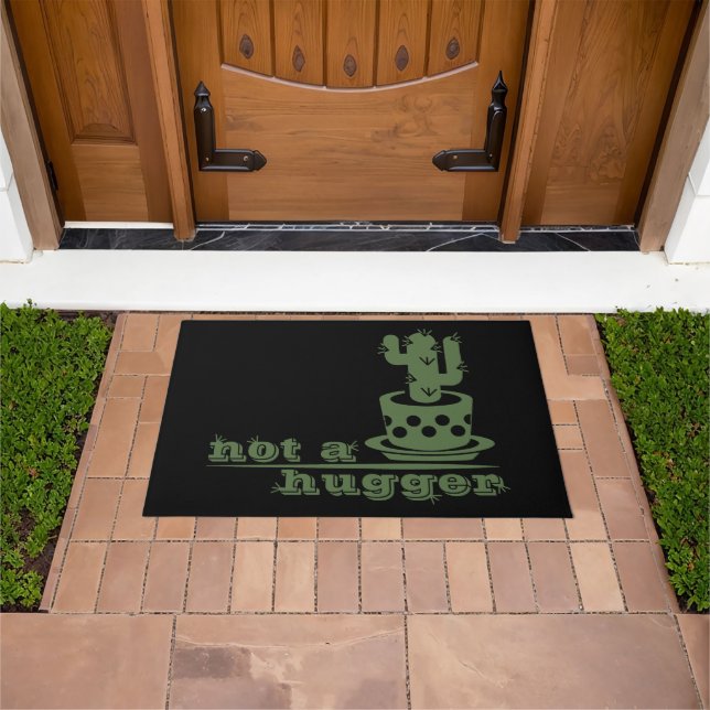 Cacti Not a hugger cactus funny saying Doormat (Outdoor)