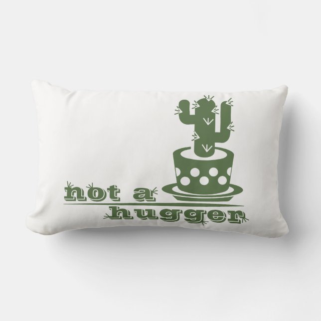 Cacti Not a hugger cactus funny saying Lumbar Cushion (Front)