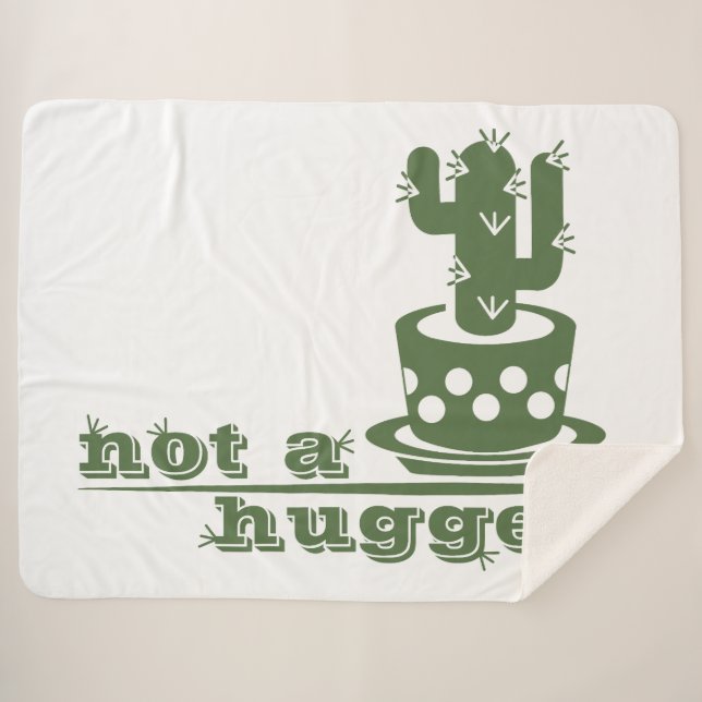 Cacti Not a hugger cactus funny saying Sherpa Blanket (Front (Horizontal))
