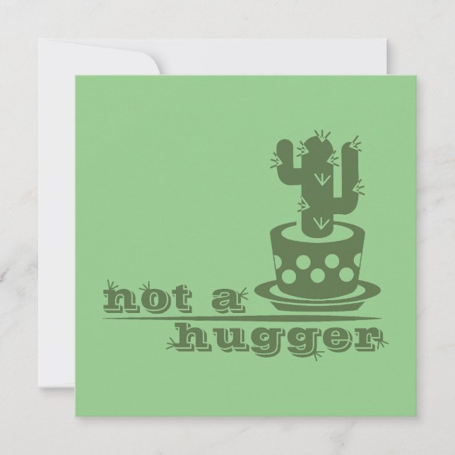 Cacti Not a hugger cactus funny saying Thank You Card (Front)
