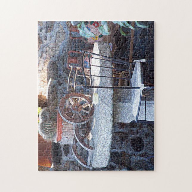 Cacti on a Stone Table Jigsaw Puzzle (Vertical)