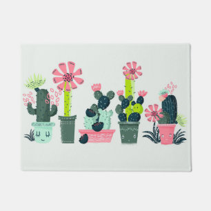 Cacti On Green Doormat