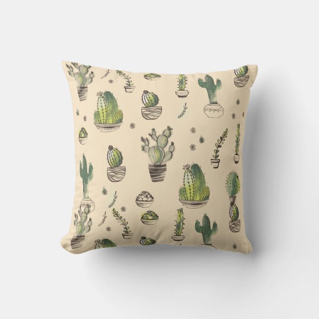 Cacti Pattern Cushion (Front)