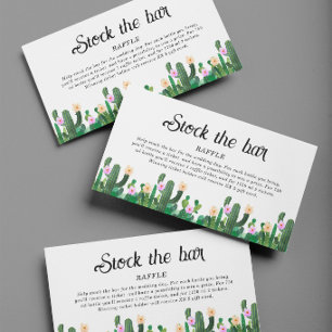 Cacti Stock the bar Bridal Shower Enclosure Card