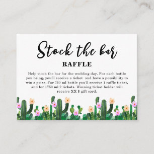 Cacti Stock the bar Bridal Shower Enclosure Card