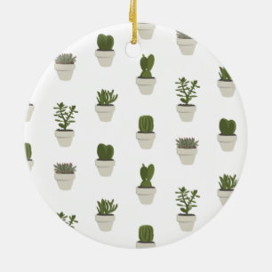 Cacti & Succulent – White Ceramic Ornament