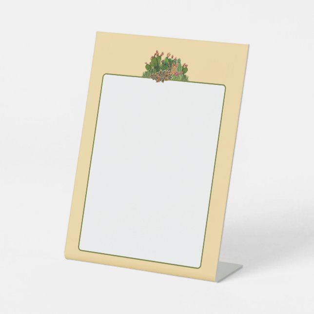 Cacti & Succulents pattern Pedestal Sign (Front)