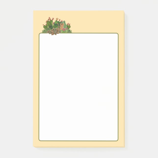 Cacti & Succulents pattern Post-it Notes (Front)
