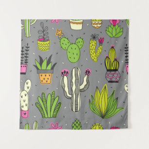 Cacti, succulents: tropical vintage background. tapestry