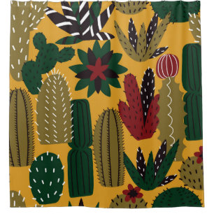 Cacti & Succulents: Vintage Shower Curtain