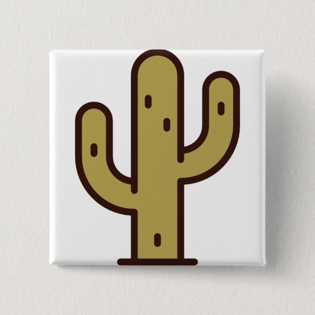 cactus 15 cm square badge (Front)