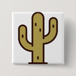 cactus 15 cm square badge