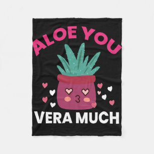 Cactus Aloe You Vera Much Fleece Blanket