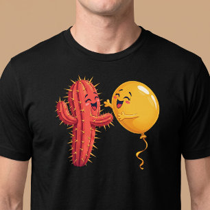 Cactus and Balloon Bad Combination Funny T-Shirt