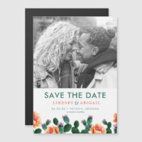 Cactus and Flowers Save the Date