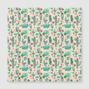 cactus and ladybug pattern - beige background