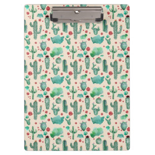 cactus and ladybug pattern - beige background clipboard