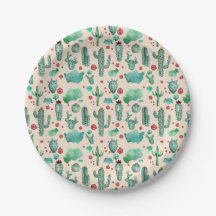 cactus and ladybug pattern - beige background