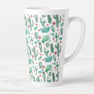 cactus and ladybug pattern - latte mug