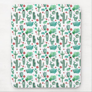 cactus and ladybug pattern - mouse pad