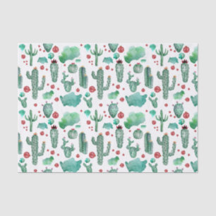 cactus and ladybug pattern -white background tissue paper