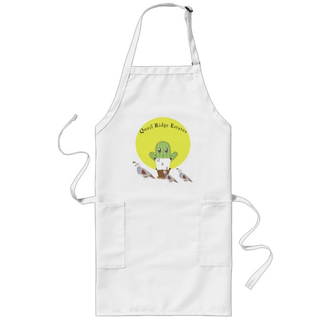 Cactus and Quails Long Apron (Front)