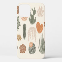 Cactus and succulent seamless pattern