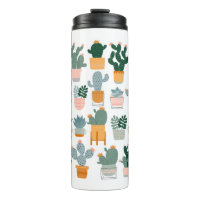Cactus and succulents in pots on white background.
