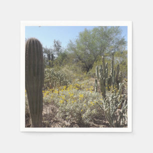 Cactus and Wildflower Paper Napkin
