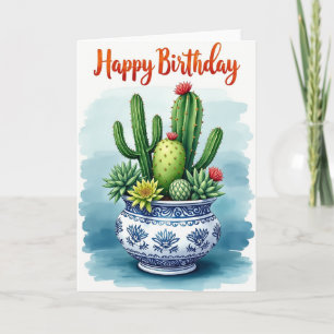 Cactus Art Birthday Card