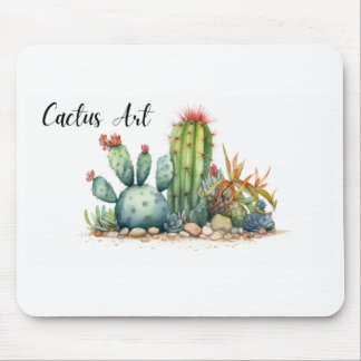 Cactus Art Mouse Pad