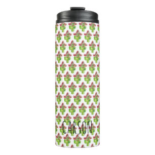 Cactus Art Moustache Hat Eyes NAME Desert Fun Thermal Tumbler