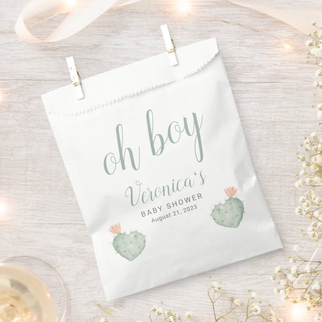 Cactus Baby Shower Favour Bag (Clipped)