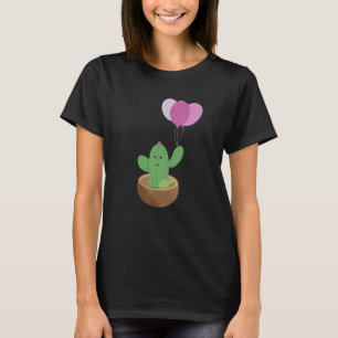 Cactus Balloon Funny Cartoon Graphic for Men Women T-Shirt