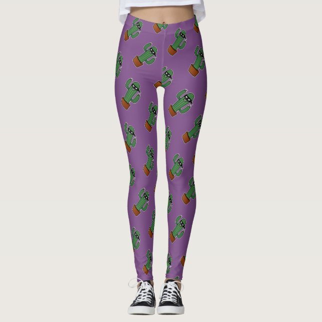 Cactus bandido ninja masked sneaky bandit leggings (Front)