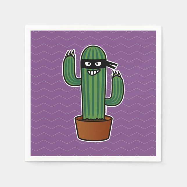 Cactus bandido ninja masked sneaky bandit napkin (Front)