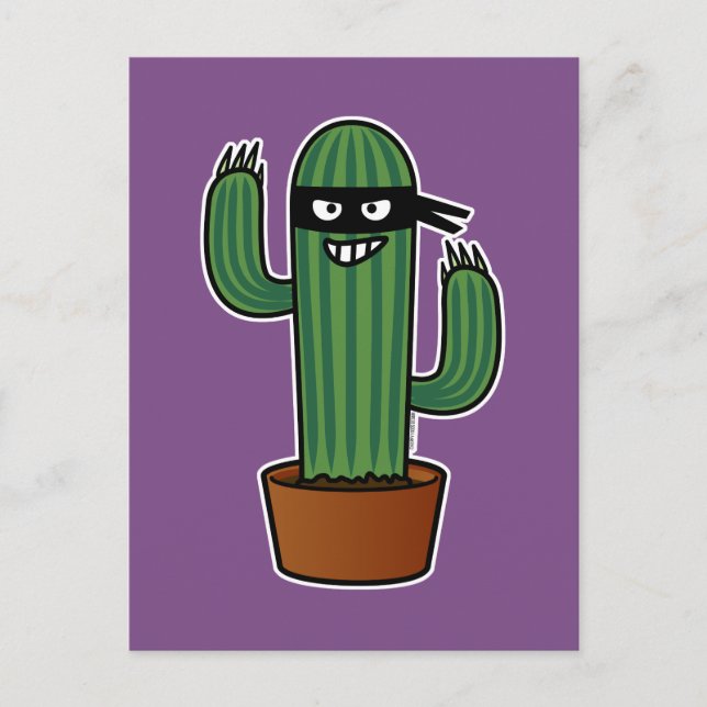 Cactus bandido ninja masked sneaky bandit postcard (Front)